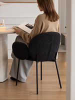 Chaise de salle à manger moderne en acier inoxydable avec revêtement en lin, design durable pour la maison, l'appartement et l'hôtel