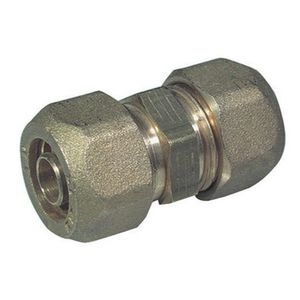 Raccordo Doppio Diritto per Tubo Cobra Pex18 da 18 mm, Connettore per Irrigazione Giardino - Product Image 1