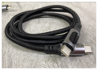 Grosir Pabrik Kabel USB C 100w dengan tampilan LCD Pd pengisi daya Cepat Smart USB Charger transparan kabel Data C ke C dengan Logo