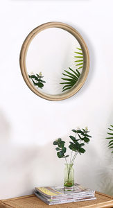 <span class=keywords><strong>Espejo</strong></span> de <span class=keywords><strong>mimbre</strong></span> redondo para pared, marco de <span class=keywords><strong>mimbre</strong></span> redondo decorativo - Product Image 5