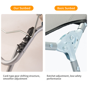 Tissu Oxford inclinable <span class=keywords><strong>de</strong></span> séchage du dos <span class=keywords><strong>de</strong></span> plage extérieure professionnelle avec lit pliable à cadre en fer pour un <span class=keywords><strong>bain</strong></span> <span class=keywords><strong>de</strong></span> <span class=keywords><strong>soleil</strong></span> pratique - Product Image 4