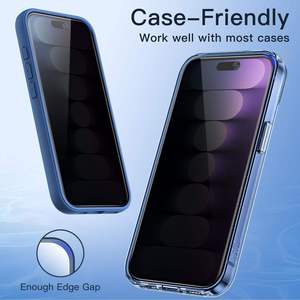 Protection d'écran en verre trempé anti-espion HD 9H sans bulles, couverture intégrale OEM/ODM pour iPhone 16 15 14 13 12 11 Pro Max - Product Image 5