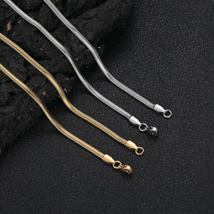 Stainless Steel Flexible Snake Link <b>Chain</b> Waterproof Rpse Gold Silver Black Minimalist Necklace for DIY Jewelry Making Findings - Product Image 3