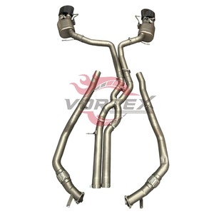 Sistema de escape completo Vortex Racing de titanio arenado con tubos delanteros para Audi C8 RS6, piezas de ajuste de sonido. - Product Image 3