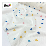 Voile de mousseline doux tissé en gros pour robes d'été pour femmes, tissu en coton imprimé floral à double gaze pour robes féminines