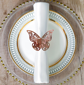Anneaux <span class=keywords><strong>de</strong></span> serviette 3D Papillon Creux, Boucles <span class=keywords><strong>de</strong></span> serviette en <span class=keywords><strong>papier</strong></span>, Supports d'anneaux <span class=keywords><strong>de</strong></span> serviette pour Décoration <span class=keywords><strong>de</strong></span> Mariage, Saint-Valentin et Fêtes - Product Image 5