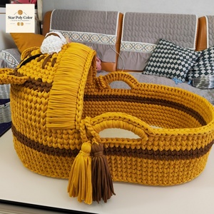 Cesta de felpa de tigre de ganchillo <span class=keywords><strong>a</strong></span> mano de Color polivinílico de estrella de estilo moderno, Cubo de repuesto portátil para ropa de cama tejida <span class=keywords><strong>a</strong></span> mano - Product Image 1