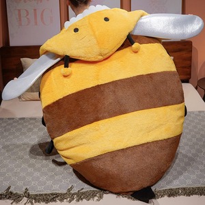 Peluche personalizzato a forma di ape con guscio giallo, peluche indossabile a forma di ape, peluche personalizzato con design proprio, cuscino in peluche OEM - Product Image 2