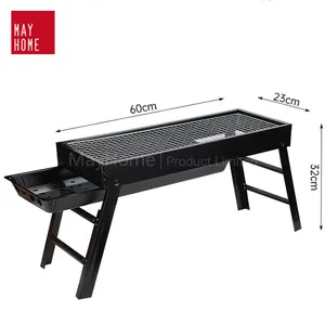 Vente en gros de barbecue de grande taille, barbecue au charbon de bois pliable et portable pour le camping