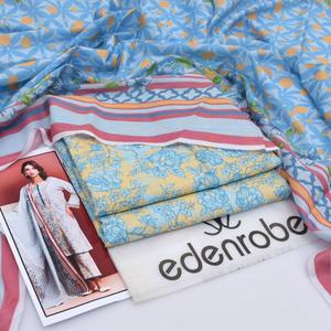 Edenrobe unstiched Digital Printed Lawn 3 Piece suit Floral Print Traditional Women's Casual Wear Summer - Product Image 2