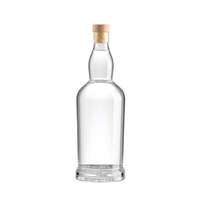 Bouteille de vin en verre blanc de 500 ml pour whisky, bouteille à col étroit avec bouchon en liège, expédition directe d'usine