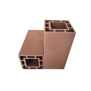 External Wall Tiles Materials High Quality Eco-Friendly Outdoor Hollow Wood Decorative Timber Plastic Composite Square Tube