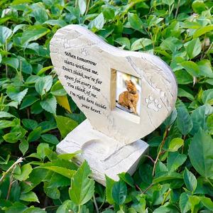 Plaque commémorative pour animaux <span class=keywords><strong>de</strong></span> compagnie en forme <span class=keywords><strong>de</strong></span> cœur personnalisée, souvenir en résine artisanale avec photo <span class=keywords><strong>de</strong></span> chien et empreintes <span class=keywords><strong>de</strong></span> pattes, décoration <span class=keywords><strong>de</strong></span> jardin personnalisée - Product Image 5