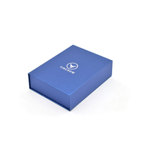 Boîte en papier rigide imprimée avec logo personnalisé carton pliable recyclable pour vêtement chaussure emballage cadeau cadeau aimant noir bleu