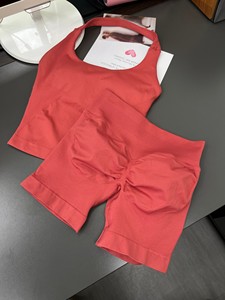 <span class=keywords><strong>Ensemble</strong></span> Sportif Impact 2 Pièces <span class=keywords><strong>Femme</strong></span>, Haut Court Dos Nu Bretelles, Short Taille Haute Sans Coutures Ultra Extensible, Tenue de <span class=keywords><strong>Sport</strong></span> de Gymnastique, Vêtements d'Entraînement - Product Image 4
