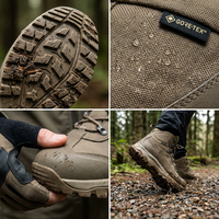 Bottes de randonnée en cuir imperméables personnalisées unisexe mi-hautes pour l'extérieur, chaussures de trekking résistantes aux déchirures en cuir pleine fleur avec semelle à traction maximale