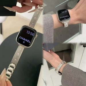 Correa de reloj de metal con diamantes para mujer, compatible con Apple Watch Series 10/9/8/7/SE/6/5, pulsera de lujo, accesorio de repuesto para iWatch - Product Image 6
