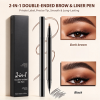 Stylo à sourcils liquide personnalisé avec logo, pointe double, effet microblading, waterproof, résistant à la transpiration, longue tenue, naturel