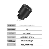 Prise intelligente Wi-Fi conforme aux normes européennes avec moniteur d'énergie 16A, modules ESP32/EPS8266 en PP ignifuge, micrologiciel Esp Home reflashable