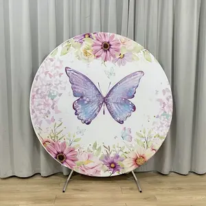 Autres cadeaux de mariage arc rond photographie toile de fond support événements décorations aluminium tissu couverture floral ballon cadre extérieur