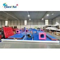 Équipement d'entraînement de gymnastique, parcours d'obstacles gonflable étanche à l'air, piste de parkour gonflable, piste d'obstacles gonflable