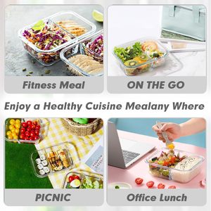 Hot Sales Pressed Eco-Friendly Microwave Safe <b>Glass</b> Food Container Leakproof Bento Lunch <b>Box</b> Meal Prep Storage Kitchen Use - Product Image 6