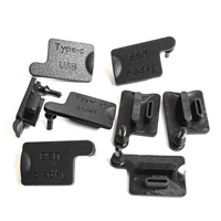 Cache-port de charge USB-C femelle en silicone, bouchon anti-poussière USB-C avec colonne de fixation