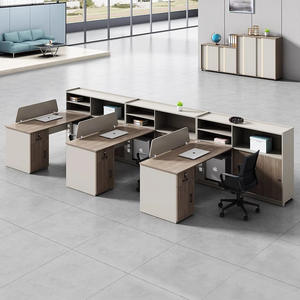Ensemble bureau et chaise Saint-Leste en forme de L avec rangement pour poste de travail des employés financiers - Product Image 3