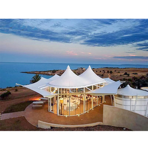 Toldo de tela tensada de PVDF para paisajismo, estructura de membrana de PVC, carpa de sombra para techos de edificios - Product Image 2