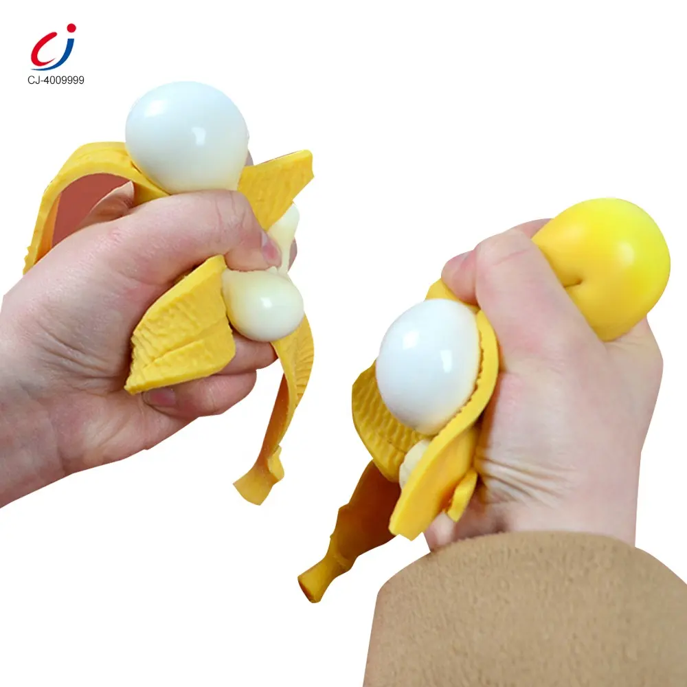 Chengji brinquedo de banana, brinquedo engraçado de anti estresse para crianças, brinquedo de espremer de frutas e banana sensorial