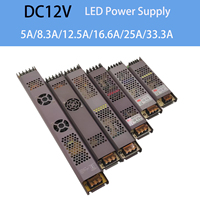 Fuente de Alimentación LED Ultra Delgada de 8.5A 12V 100W, Controlador de Luz Delgado, Transformador LED de 8.5 Amperios, Controlador LED de Corriente Constante de 12V