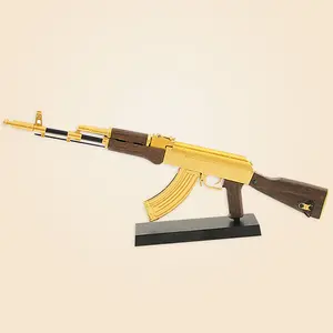 1:3 Ak47 Speelgoed Metalen Pistool Model Wapen Militaire Legering Splat Gun Ak47 Miniatuur Geweer Modellen