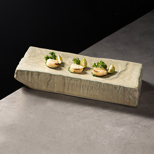 Ristorante indiano giapponese unico creatività piatto cibo Dessert piatti da Buffet roccia gialla prova piatto di Sushi rettangolare - Product Image 2