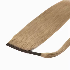 Queue de cheval à clipser en cheveux humains russes bruns dorés, lisses, réalistes et confortables, de 8 à 28 pouces – Meilleure vente - Product Image 4