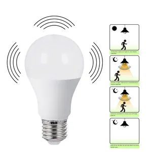 Ampoule led capteur de mouvement pir, E27/E26/B22, ampoule intelligente, vente en gros