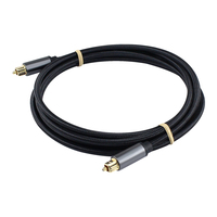 Câble audio numérique Hifi à fibre optique, plaqué or 24 carats, tressé en nylon, monoconducteur, 1m/2m/3m, câble optique Toslink M/M pour son HDTV