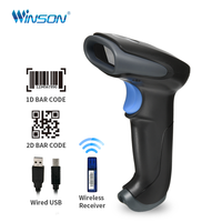Prix le moins cher 1D 2D QR Code USB sans fil lecteur de codes à barres Scanner de codes à barres Courier Image lecteur de codes à barres