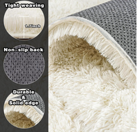 Modern Shaggy Carpets Rug for Boys Girls Dorm Nursery Home Decor Aesthetic, Upgrade Non-Slip Durable Cream White