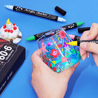 Set Pena Spidol Warna Cat Air, 60+6 Warna Spidol Seni untuk Alat Tulis, Sketsa Sekolah & Menggambar Seni