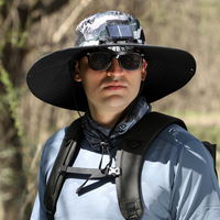 Topi Kipas Fotovoltaik Topi Kipas Tenaga Surya dengan Pinggiran Lebar Topi Memancing Musim Panas Topi Hiking Luar Ruangan Topi Bisbol Kipas Fotovoltaik