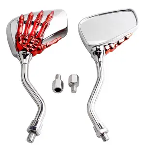 Motorcycle Skeleton Skull Hand Claw Rearview Side Mirror 8mm 10mm fit for Harley Honda Suzuki Kawasaki spot mirrors