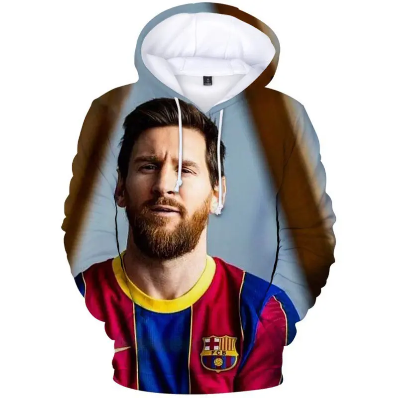 Wholesale Unisex Messi 1000th 3d Sublimation Print Oem Hoody Hoodie Custom Made Clothing Plus Size Clothes