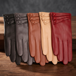Winter Thermal Sheepskin Leather <b>Gloves</b> <b>Touchscreen</b> Eco-Friendly Unisex Plain Outdoor Sports Fashion Dressing Daily Use - Product Image 2