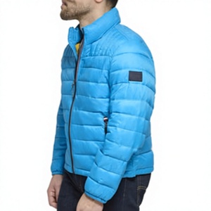 Chaqueta acolchada para hombre al por mayor, estilo casual oversize con logo, cuello alto de lona personalizado, moda urbana teñida lisa. - Product Image 5