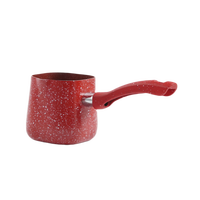 Pot chauffant à café en marbre antiadhésif avec revêtement extérieur résistant à la chaleur de 2.0mm d'épaisseur, poignée en bakélite et base en spirale avec logo