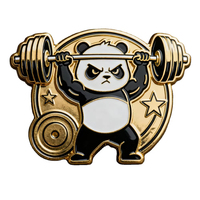 Aimant de réfrigérateur en métal 3D en forme de panda, imitation émail, couleur personnalisée, écologique, étanche, pour cadeaux promotionnels, fourni par l'usine