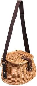 YULIN JIAFU Vintage balık sepeti, hasır balıkçı tuzakları kafes bas alabalık levrek balık durumda ayarlanabilir omuz askısı ile (kahverengi) - Product Image 6