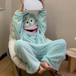 <span class=keywords><strong>Pyjama</strong></span> thermique drôle et original style Han-dong pour couple – Hiver, en polaire corail extra-épais, motif dessin animé, pour <span class=keywords><strong>homme</strong></span> et femme - Product Image 2