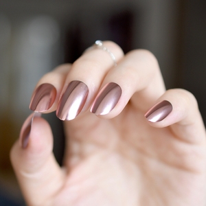 <span class=keywords><strong>Ongles</strong></span> pressés ronds, rose <span class=keywords><strong>clair</strong></span> métallisé, pour <span class=keywords><strong>ongles</strong></span> à coller, chic pour femmes, manucure de salon, 24 pièces - 12 tailles - Product Image 5