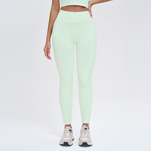 Leggings de yoga et de sport pour femmes, sans couture, gainants, respirants, séchage rapide, longueur intégrale, design personnalisé, taille colorée - Product Image 2